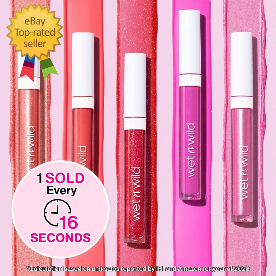 Brillo de labios Wet N Wild Megaslicks, ultra brillante, enriquecido con vitamina E, ultra brillante H Foto 2 de 4