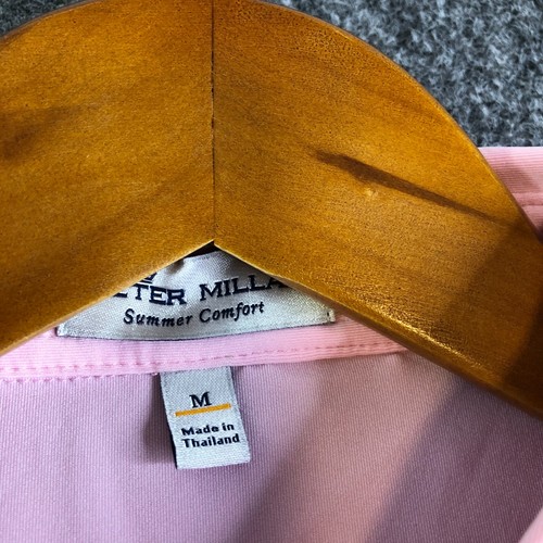Peter Millar Golf Polo Shirt Mens Medium Pink Solid Summer Comfort Stretch - Picture 2 of 8