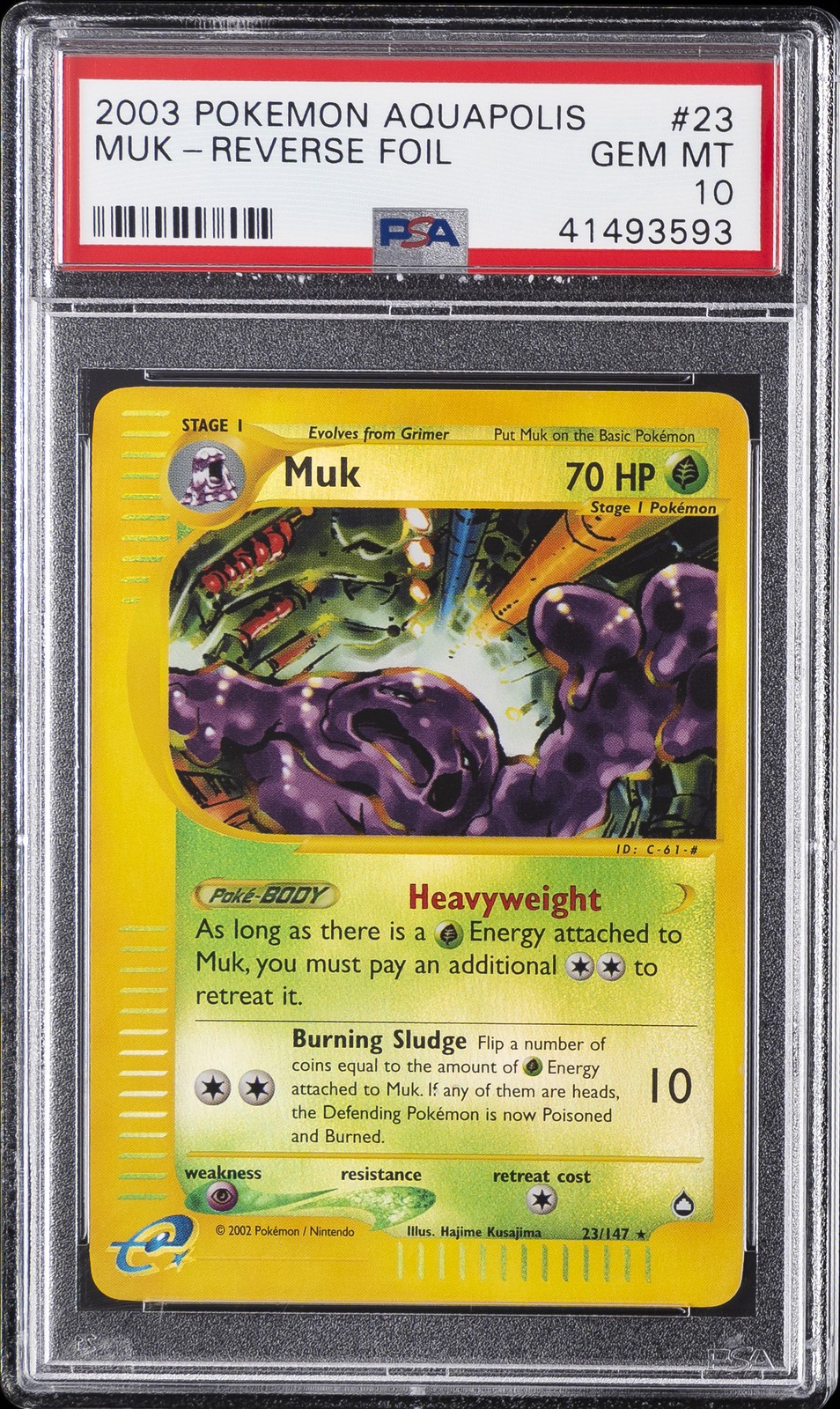 2003 POKEMON AQUAPOLIS #23 MUK-REVERSE FOIL PSA 10