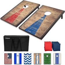 GoSports Portable Cornhole Sets, 8 Styles   Choose 4 x 3'x2', 3 x 2 ft Rustic