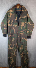 Vintage SAF-T-BAK Coveralls Mens Woodland Camo Insulated Hunting Distressed