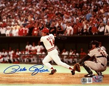 Pete Rose Signed 8x10 Cincinnati Reds Photo BAS