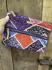 Vera Bradley Modern Medley School Pencil Case 9.5  x 7  3 Ring, 2 Zippers