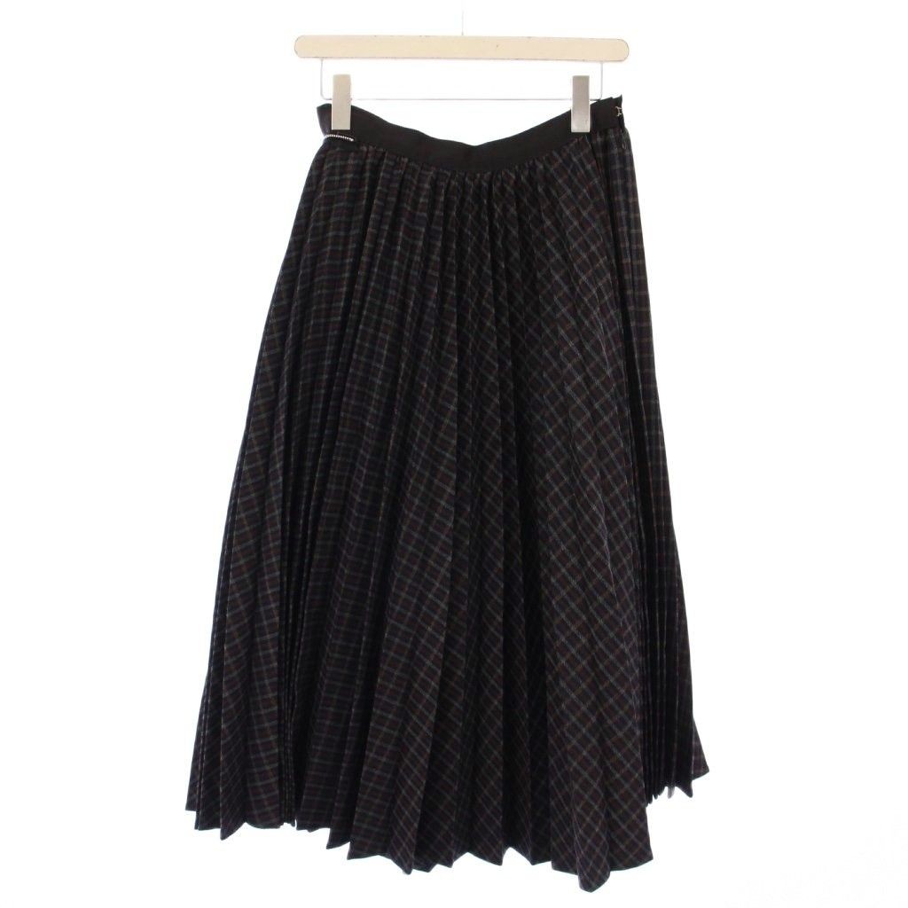 Sacai Long Pleated Skirt Multi-Color Wool Blend Size 3 A Condition