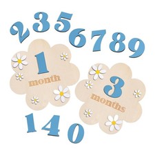 Baby Monthly Milestone Cards Sign Gift for Baby Shower Wooden Circles Discs