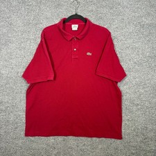 Lacoste Polo Shirt Mens 8 Red Short Sleeve Classic Crocodile Logo Casual Golf