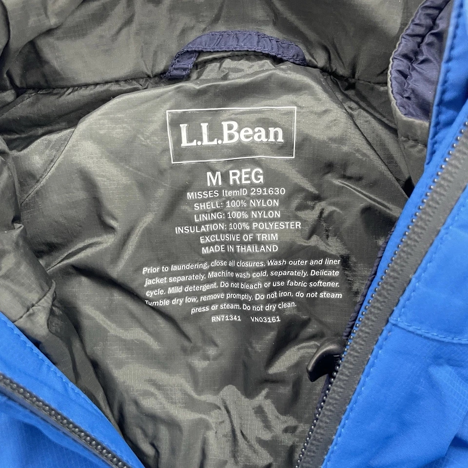 LL Bean Jacket Adult Medium Blue 3 In 1 Puffer Men Zip Up News 8 WROC 291630 - Image 4 of 4