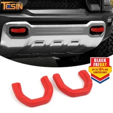 2PCS Red Front Sides Tow Hooks Hitch Covers For Dodge RAM 1500 Accessories 19-25