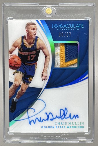 Chris Mullin 2018 Panini Immaculate Collection Jersey Number Patch Auto /17