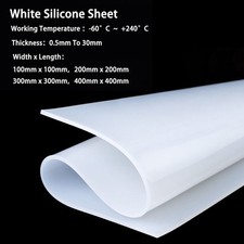 Sizes -High TempWhite Silicone Rubber Sheet Food Quality- Various Thicknesses &