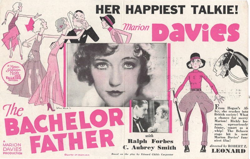 BACHELOR FATHER (1931) Marion Davies Ralph Forbes JOHN HELD Art MOVIE HERALD