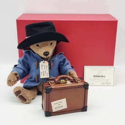 R. John Wright Paddington Bear mit Koffer limitiert 2500 aus 2000 Alpaca 38 cm