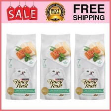 3 Bag Purina Fancy Feast Dry Cat Food with Ocean Fish and Salmon, 7 lb Bag