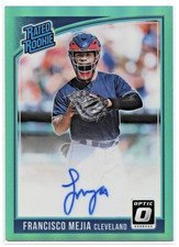 Francisco Mejia 2018 Panini Donruss Optic /125 Aqua Rated Rookie Auto Indians