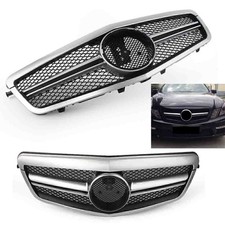 Silber Frontgrill Sportk&uuml;hlergrill f&uuml;r Benz W212 S212 2010 2011 2012 13 + Emblem