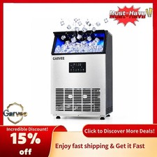 Ice Maker Commercial 150Lbs/24H 40Lbs Storage Stainless Steel Self-Cleaning LED