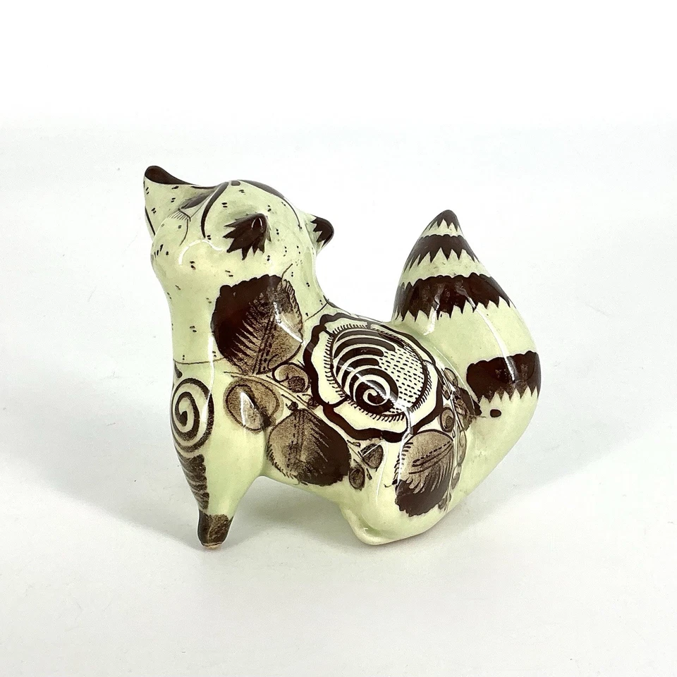 Tonala Racoon Figurine Ceramica Gomez Tlaquepaque Mexico Folk Art - Image 3 of 4