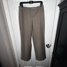 Vtg Ann Taylor Loft Women  s 6 Brown Wool Wide Leg Trouser Dress Pant S Lined