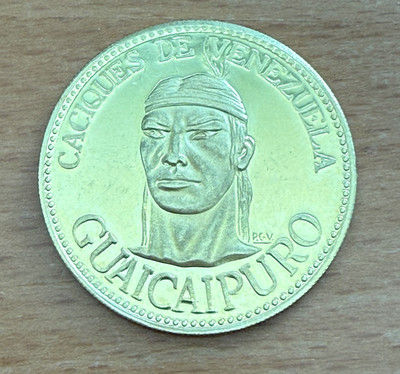 Venezuela 1959 Gold 12.2 gram Medal Indian Chiefs - Guaicaipuro Venezuela 1959 Gold 12.2 gram Medal Indian Chiefs - Guaicaipuro
