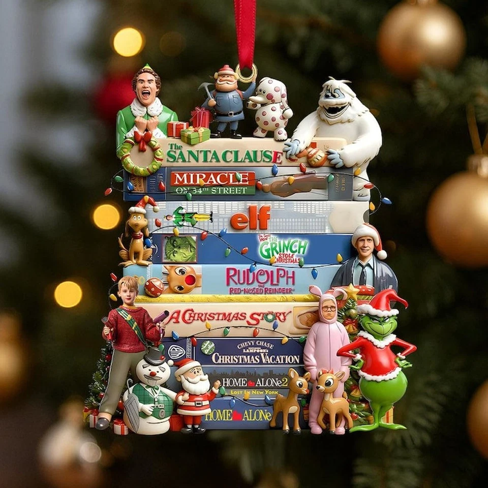 Adorno navideño de película de los 90: películas navideñas de acrílico retro, regalo para fanáticos solo en casa Foto 3 de 4