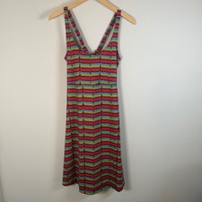 Columbia Freezer Dress Small Multicolor Rainbow Striped Crisscross Strappy Back