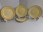 Set Of 4 Vintage Stangl Town & Country Yellow Sponge Pattern Salad Plates, 8.5”