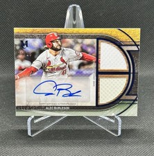 2025 Topps Museum Collection Alec Burleson Auto Dual Game Used Relic #15/25 Blue
