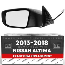 T1A Driver Side Mirror for 2013-2018 Nissan Altima Sedan - Black, Power