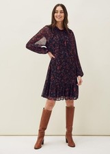 Women Phase Eight Dress Navy 40 / L / 48 #CAFZ