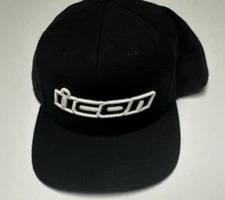 Icon Motorcycle Hat Mx Motocross Black White Logo Embroidered ￼