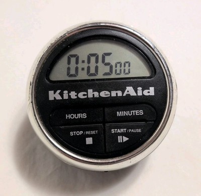 KitchenAid Digital Kitchen Timer Easy to Read Cooks Series Black & Chrome Works!