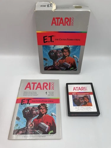 E.T. The Extra-Terrestrial Atari 2600 Complete CIB w/Manual TESTED WORKS