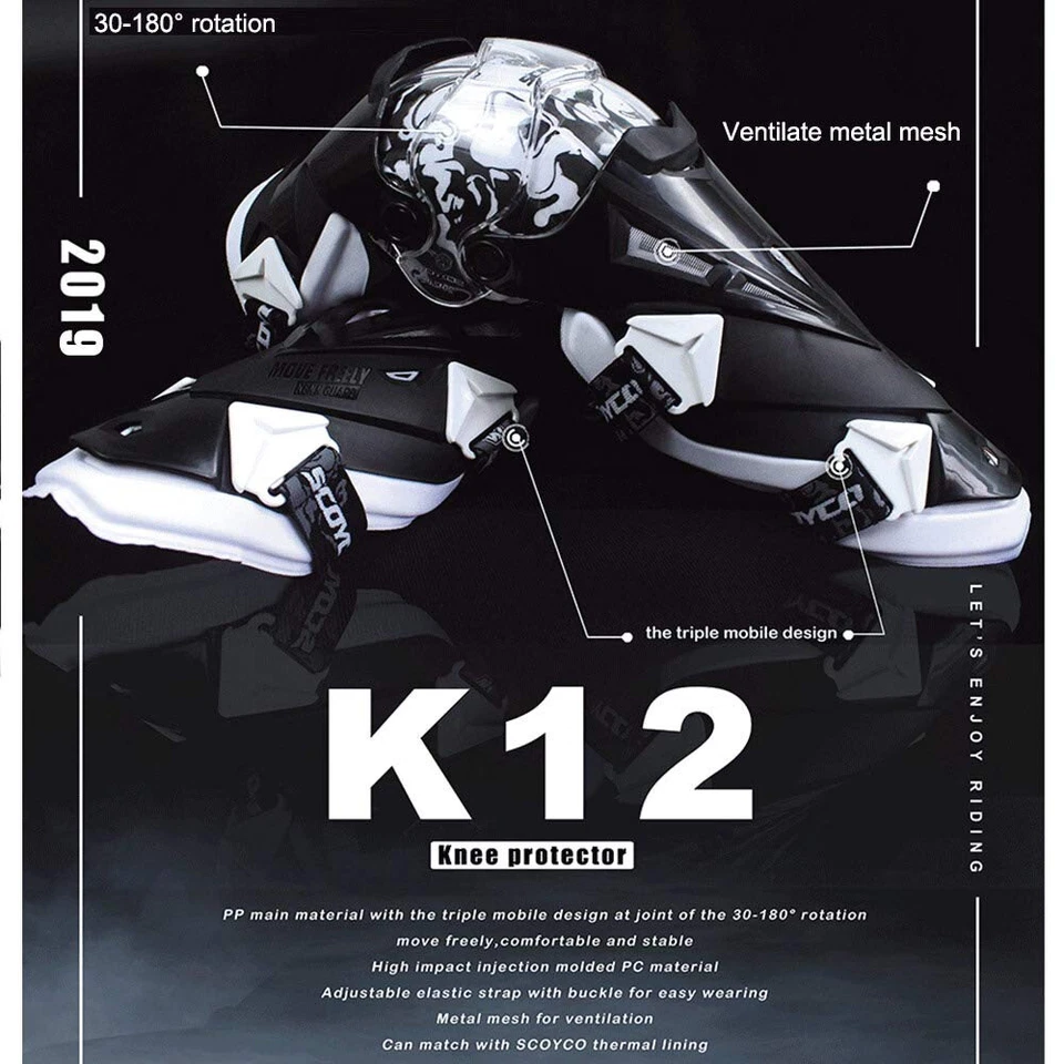 Scoyco Racing Knee Guards Motorcycle Knee Pad Hard Collision Avoidance - Image 2 of 4