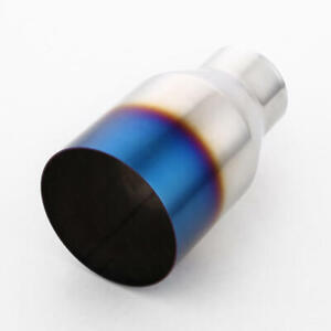 Straight Cut 4/" Out Blue Burnt Single Wall Stainless Steel Exhaust Tip 2.5/" In
