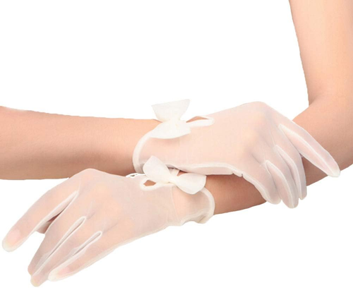 Women Lace Bridal Bride Short Gloves Wrist Wedding Party Costume Prom