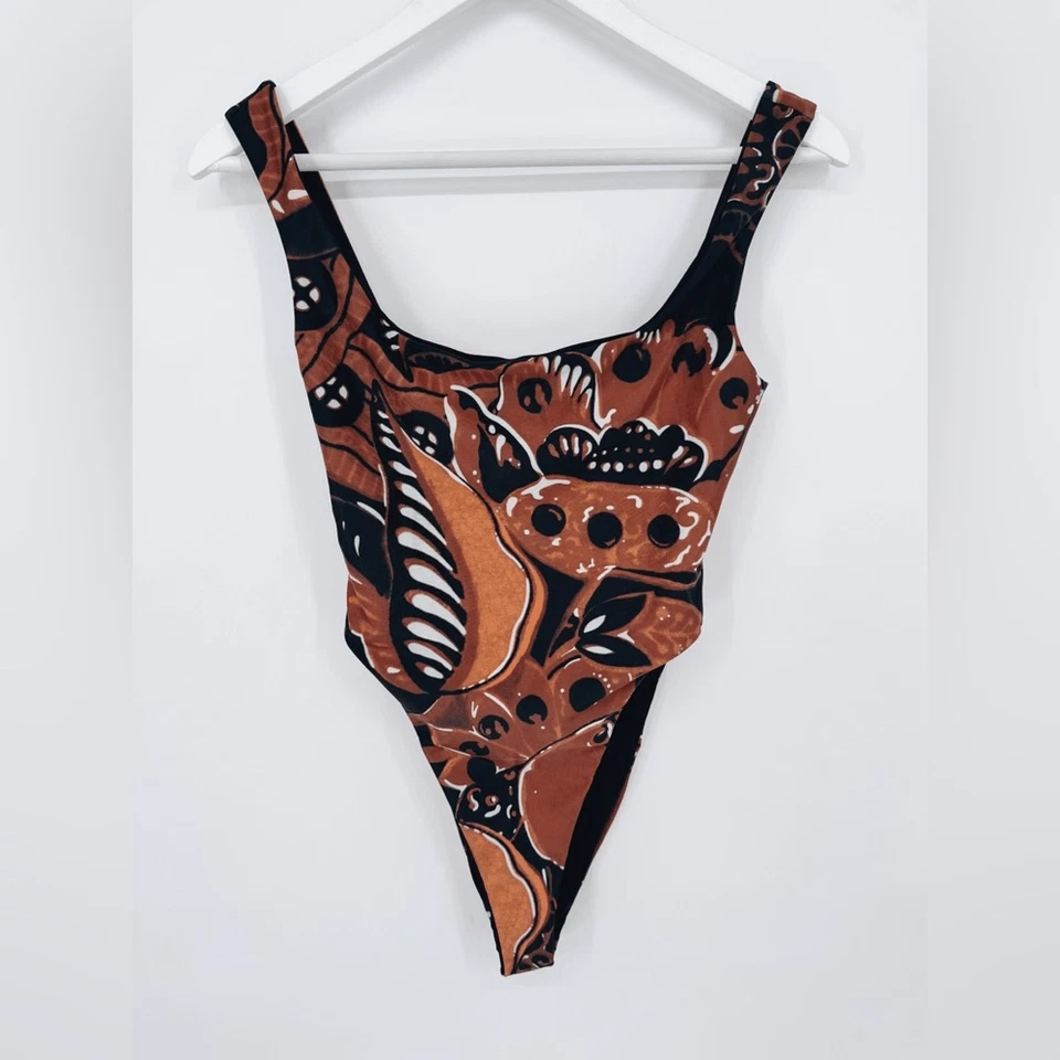 Traje de baño Mara Hoffman Idalia de una pieza estampado marrón nuevo con etiquetas talla XS Foto 4 de 4