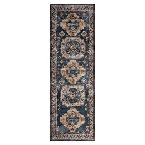 Modern Geometric Floral Runner Rug Indoor Area Rug Hallway Runner Door Mat 2x6ft - Picture 3 of 10