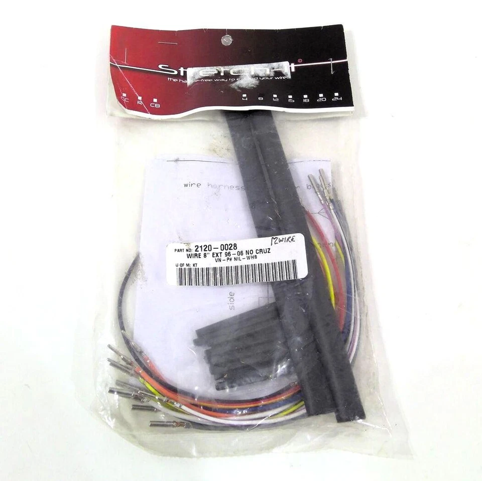 Kit de extensão de chicote de fios para guidão NOVELLO NIL-WH8 Harley 8" 2120-0028 - Imagem 2 de 4