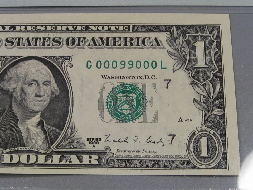 Choice UNC 1988-A Binary Radar FRN Note PMG 64 EPQ. G 00099000 L. #11 - Image 3 of 4