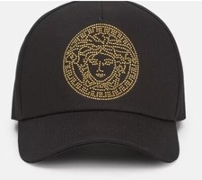 NEW Authentic Versace Black Medusa Studded Baseball Cap w/tags and box