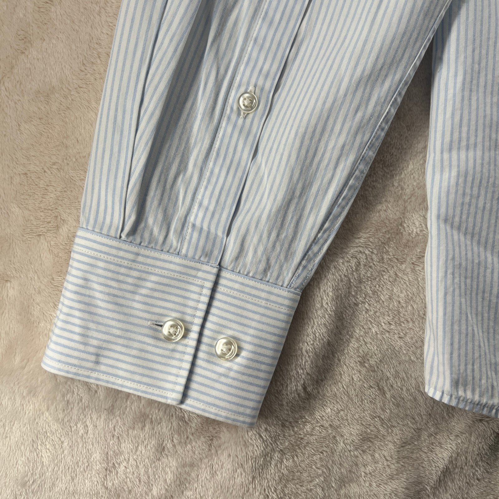 Hugo Boss Slim Fit Men's 16 White Stripe Long Sleeve Dress Shirt thumbnail 9