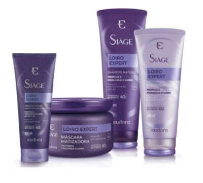 Siàge Loiro Expert Hair Blond Protectplex Color Extend 4D Kit 4 Itens - Eudora