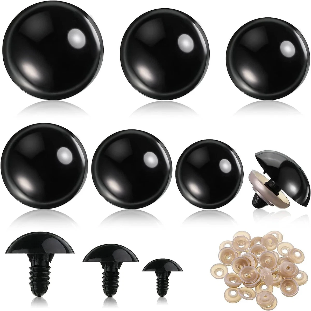 112 Pieces 16-30 mm Large Safety Eyes for Big Stuffed Animal Plastic