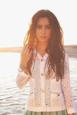 NEW CHANEL Crochet Cardigan Jacket 36 White CC Logo Buttons Spring/Summer 2012