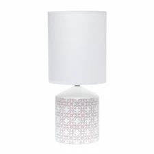 Simple Designs Fresh Prints Table Lamp  White with tan