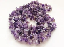 Natural Amethyst Gemstone Chips Bead Nugget 6mm - 10mm Chip 34" strand (#bv12)
