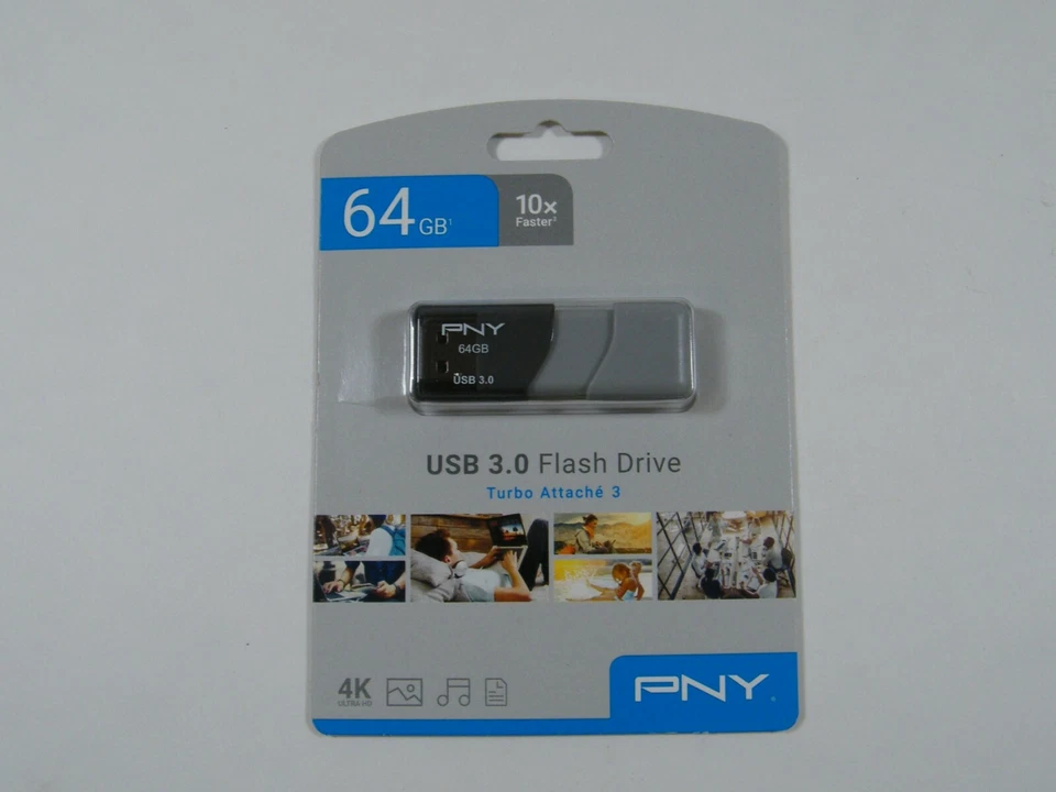 (2) PNY 64 GB USB 3.0 FLASH DRIVE NEW SEALED 4K - Image 4 of 4