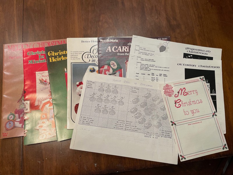 Lot of Christmas Needlepoint Embroidery Patterns Books Vintage Dollhouse Doll