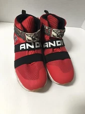 AND1 Boys' Red Strapped Blindside Basketball Athletic Sneakers Size 6