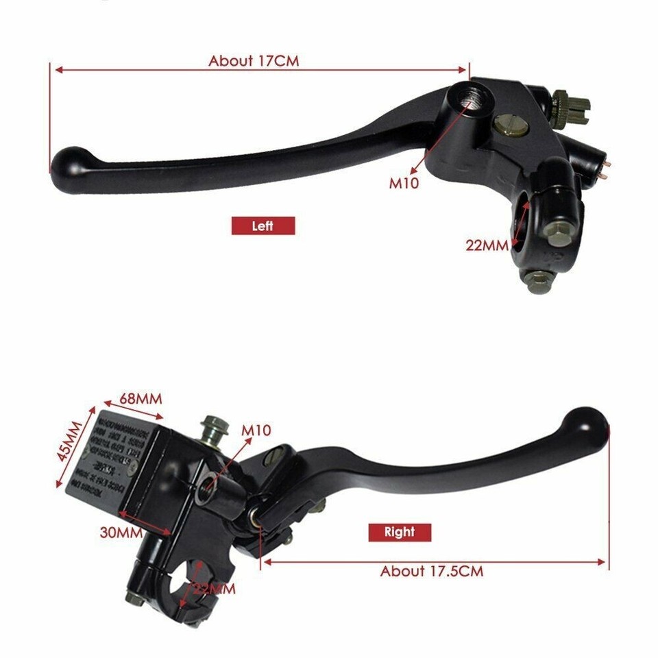Brake Master Cylinder For Honda TRX350, 400, 450, Rancher, FourTrax ATVs - Front/Side Mount